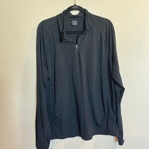 Lole Shirt Long Sleeve Pullover 1/4 Zip Base Layer Wool Blend Black Womens XXL